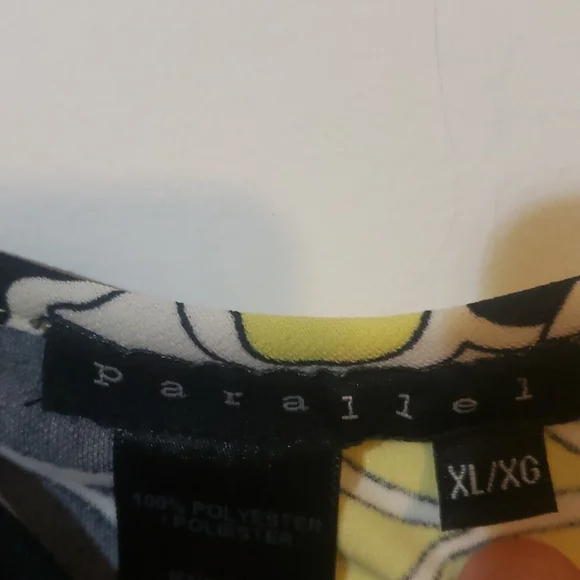 Parallel Yellow and Black Floral Midi Dress XL - Picture 2 of 2